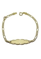 teensy catchy yellow gold id plate baby bracelet